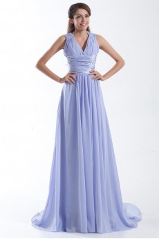 Chiffon V-Neck Column Dress