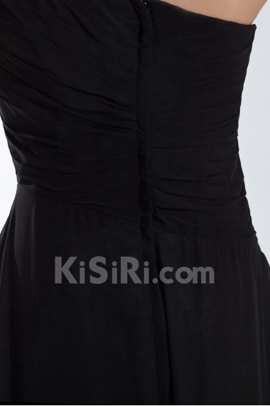 Chiffon Asymmetrical A Line Dress with Embroidery