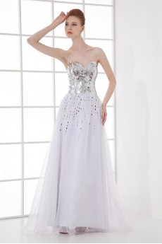 Organza Sweetheart Sheath Dress with Sequins