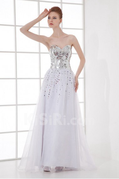 Organza Sweetheart Sheath Dress with Sequins