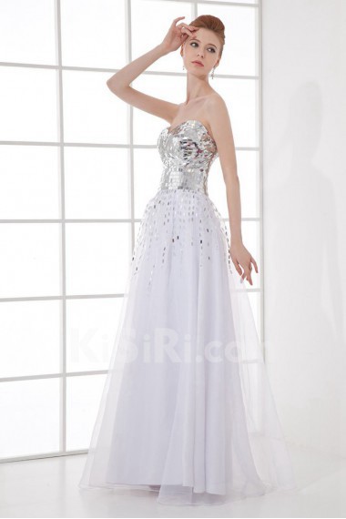 Organza Sweetheart Sheath Dress with Sequins
