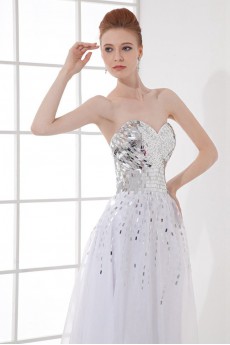 Organza Sweetheart Sheath Dress with Sequins