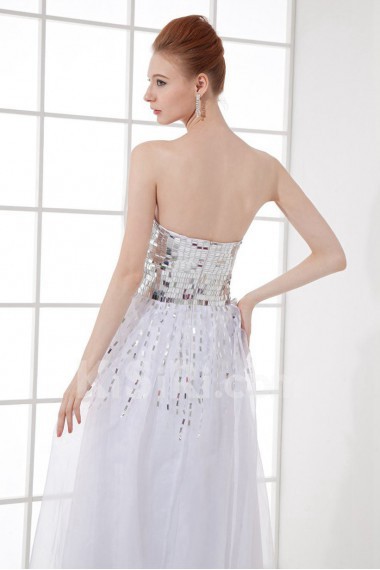 Organza Sweetheart Sheath Dress with Sequins