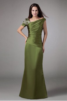 Silk Asymmetrical Sheath Dress with Embroidery