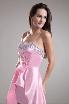 Satin Sweetheart A Line Dress with Embroidery