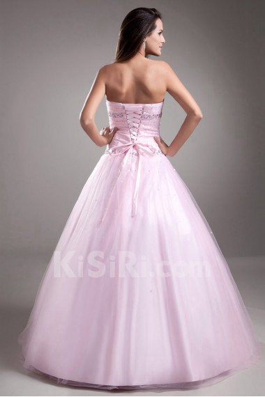 Net Sweetheart A Line Dress with Embroidery