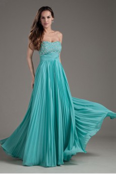 Chiffon Sweetheart Column Floor Length Dress with Sequins