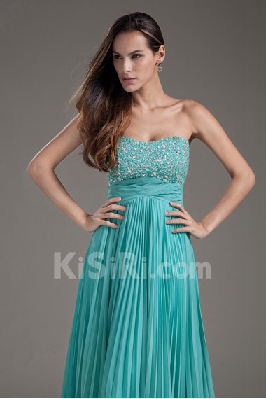 Chiffon Sweetheart Column Floor Length Dress with Sequins