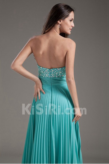 Chiffon Sweetheart Column Floor Length Dress with Sequins