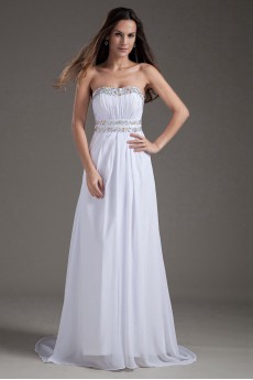 Chiffon Scoop Column Gown with Sequins