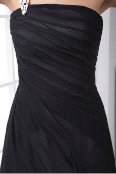 Chiffon Strapless Sheath Ankle-Length Dress with Sequins