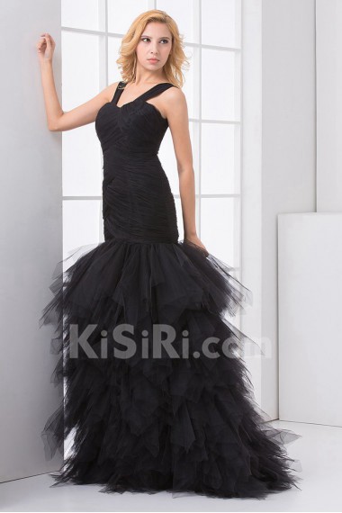 Net Sweetheart Sheath Dress with Crisscross Ruched Bodice