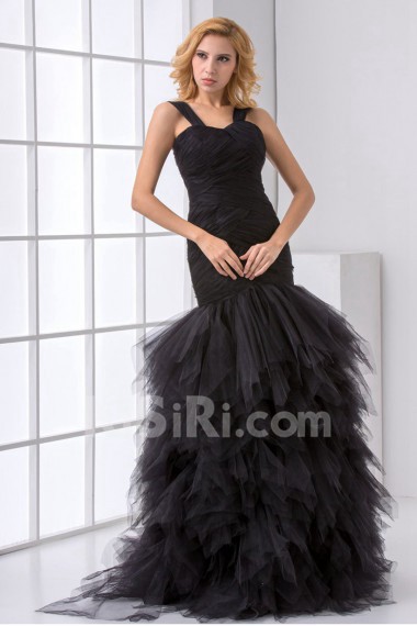 Net Sweetheart Sheath Dress with Crisscross Ruched Bodice