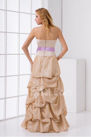 Satin Strapless A Line Dress