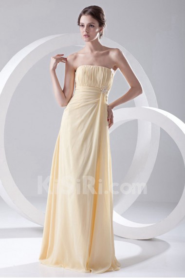 Chiffon Strapless Column Dress