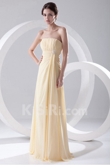Chiffon Strapless Column Dress