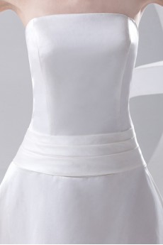 Satin Strapless A Line Dress