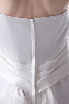 Satin Strapless A Line Dress