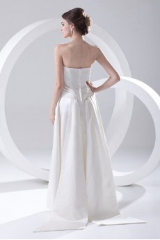 Satin Strapless A Line Dress