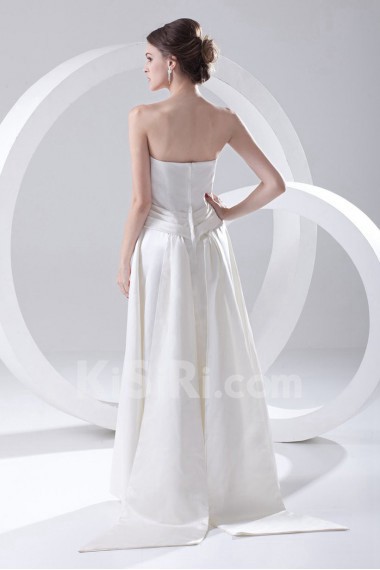 Satin Strapless A Line Dress