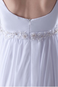 Chiffon Square Column Dress with Embroidery