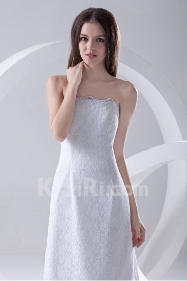 Lace Strapless Column Ankle-Length Dress
