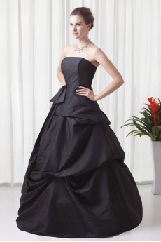 Taffeta Strapless A Line Floor Length Dress