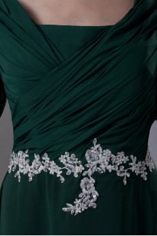 Chiffon Straps A Line Dress with Embroidery