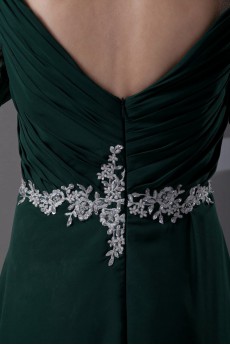 Chiffon Straps A Line Dress with Embroidery