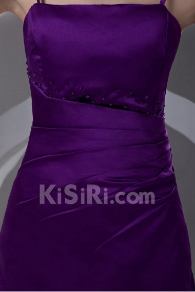 Satin A Line Dress with Embroidery