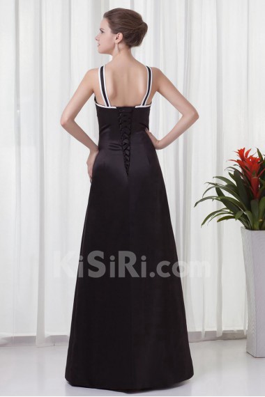 Satin Straps A Line Dress