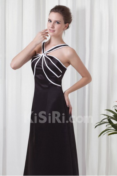 Satin Straps A Line Dress