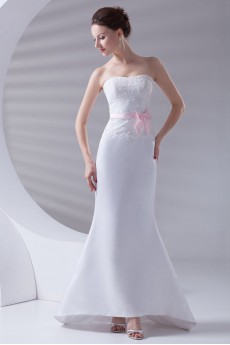 Satin Strapless Mermaid Dress with Sash