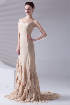 Chiffon Strapless Sheath Dress