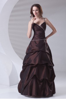 Taffeta A Line Dress with Sequins