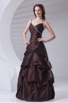 Taffeta A Line Dress with Sequins