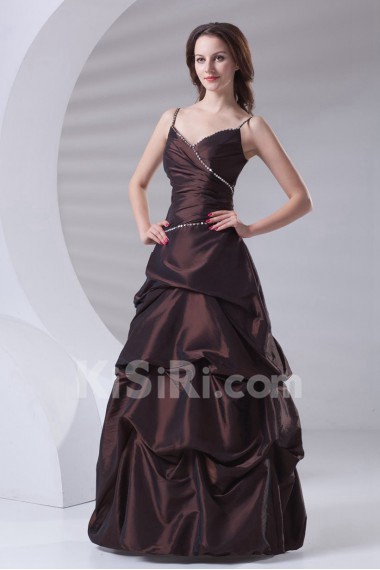 Taffeta A Line Dress with Sequins