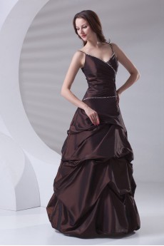 Taffeta A Line Dress with Sequins