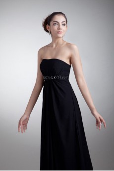 Chiffon Strapless Empire Dress with Sequins