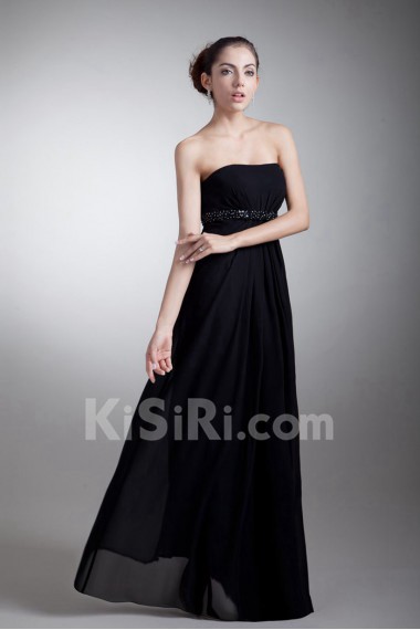 Chiffon Strapless Empire Dress with Sequins