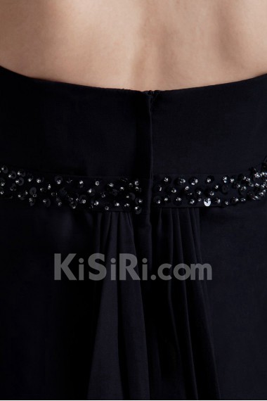 Chiffon Strapless Empire Dress with Sequins