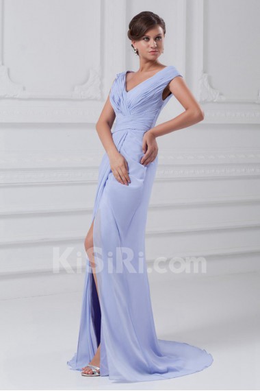 Chiffon V-Neck Column Dress