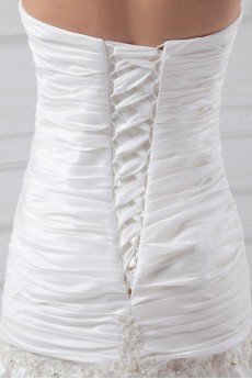 Taffeta Sweetheart Sheath Dress with Gathered Ruched Bodice