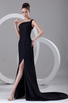 Chiffon One Shoulder Ankle-Length Column Dress