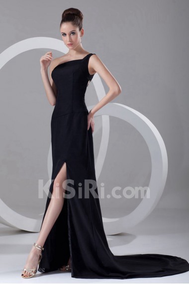 Chiffon One Shoulder Ankle-Length Column Dress
