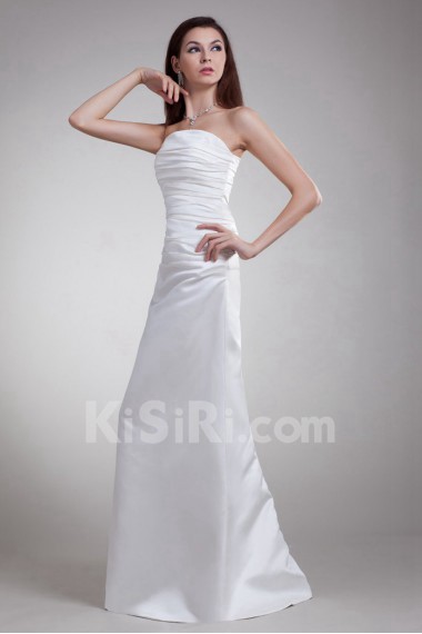 Satin Strapless A Line Dress
