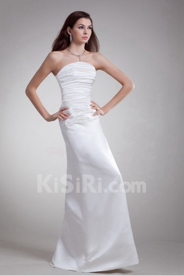 Satin Strapless A Line Dress