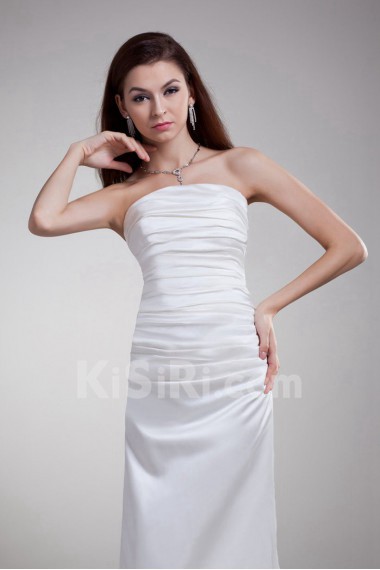 Satin Strapless A Line Dress