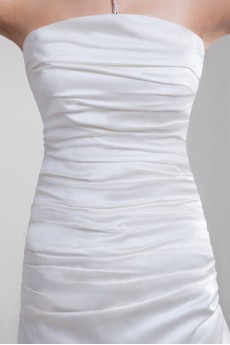 Satin Strapless A Line Dress