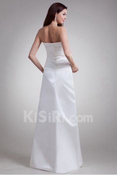 Satin Strapless A Line Dress